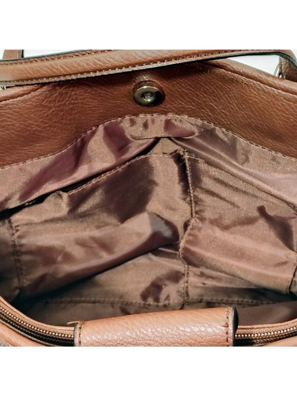 Bueno Tote Bag Black Brown Faux Leather Shoulder Purse Handbag Pockets - Picture 15 of 16